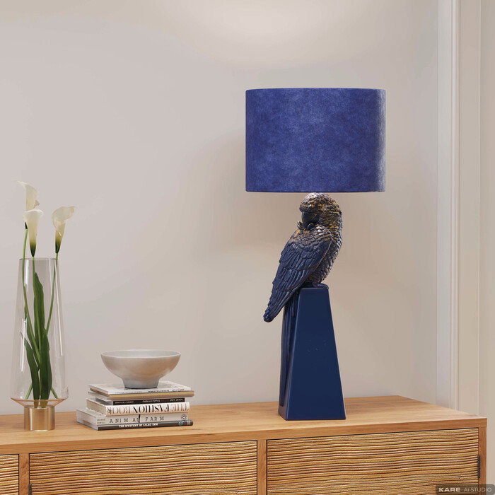 Tischleuchte Papageienfigur Blau 84 cm – Ambiente