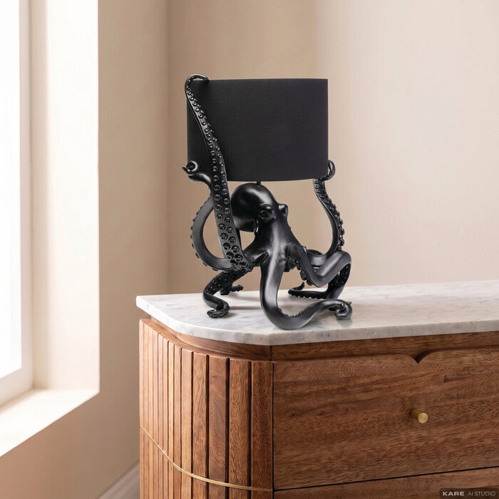 Tischleuchte Krakenlicht Schwarz 48 cm – Ambiente