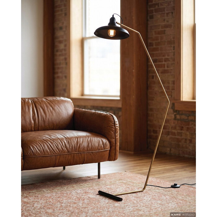 Stehleuchte Gelenkbogen Schwarz 130 cm – Ambiente