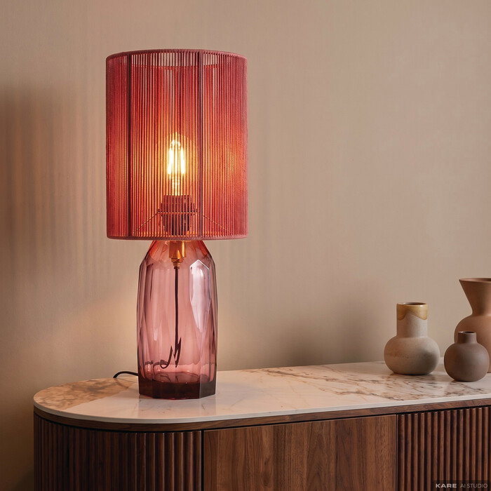 Tischleuchte Glasflasche Pink 42 cm – Ambiente