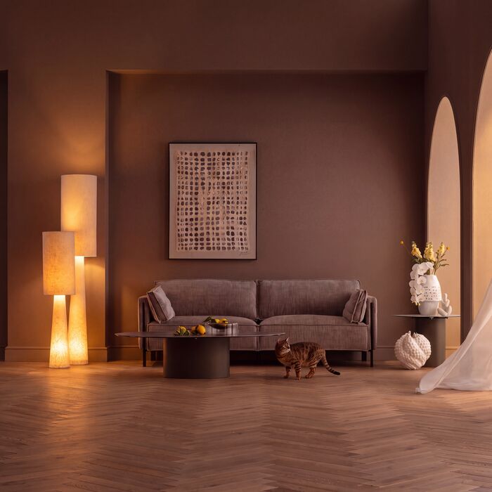 Stehleuchte Bouclésäule Beige 190 cm – Ambiente