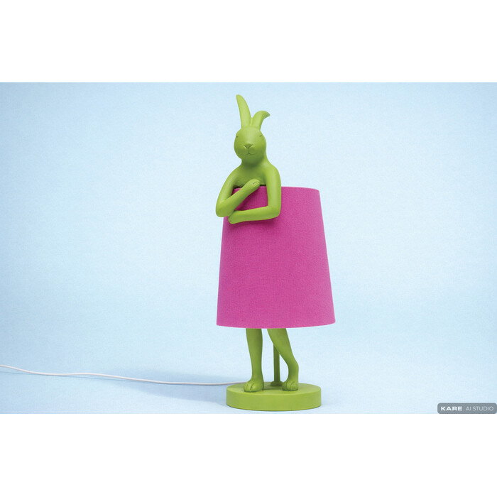 Tischleuchte Hasenfigur Grün/Pink 50 cm – Ambiente