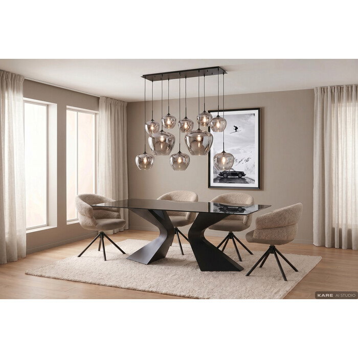 Pendelleuchte Glaskugel Rauch Zehnfach 160 cm – Ambiente