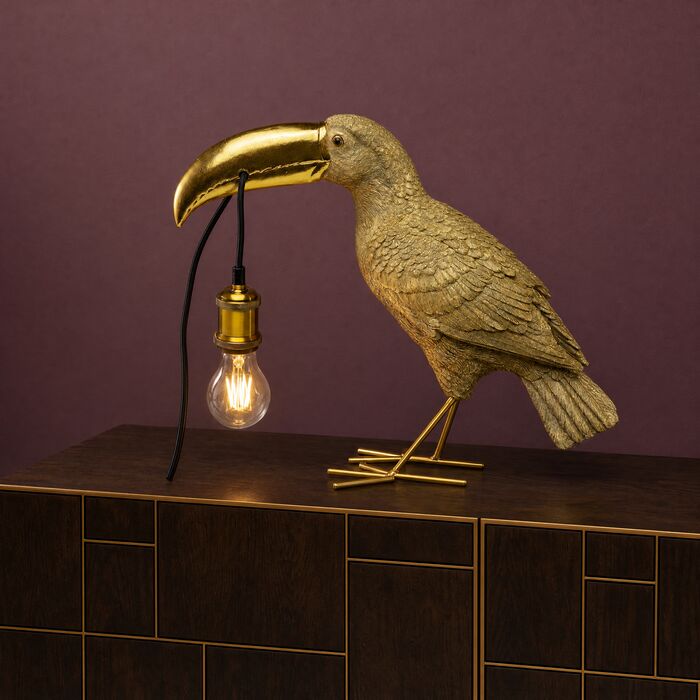 Tischleuchte Tukanfigur Gold 42 cm – Ambiente