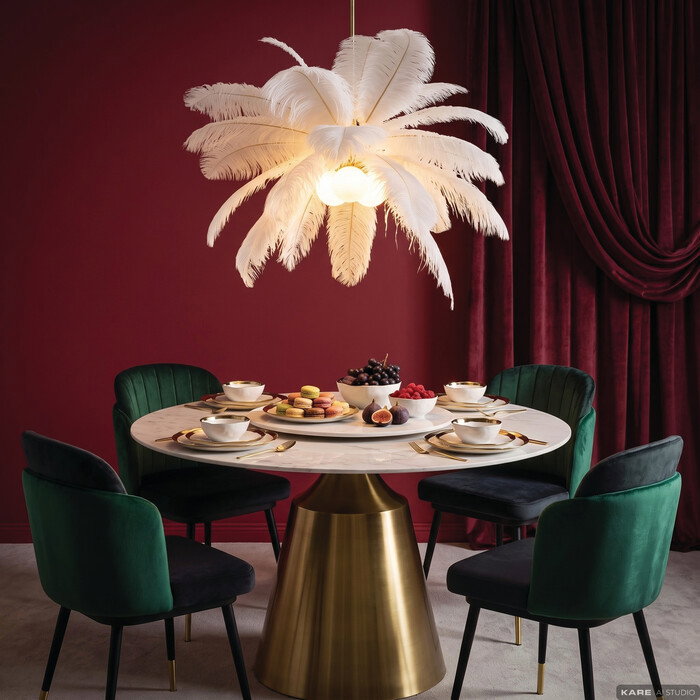 Pendelleuchte Federpalme Weiß Ø 87 cm – Ambiente