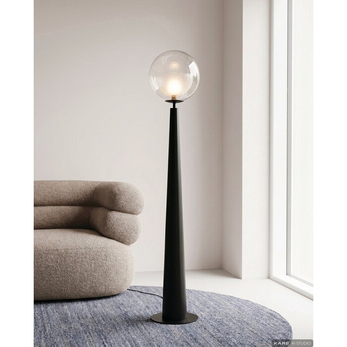 Stehleuchte Spiegelkugel Schwarz 163 cm – Ambiente