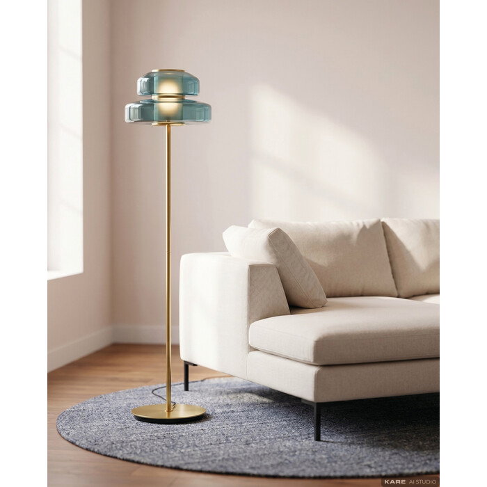 Stehleuchte Glasbogen Blau 155 cm – Ambiente