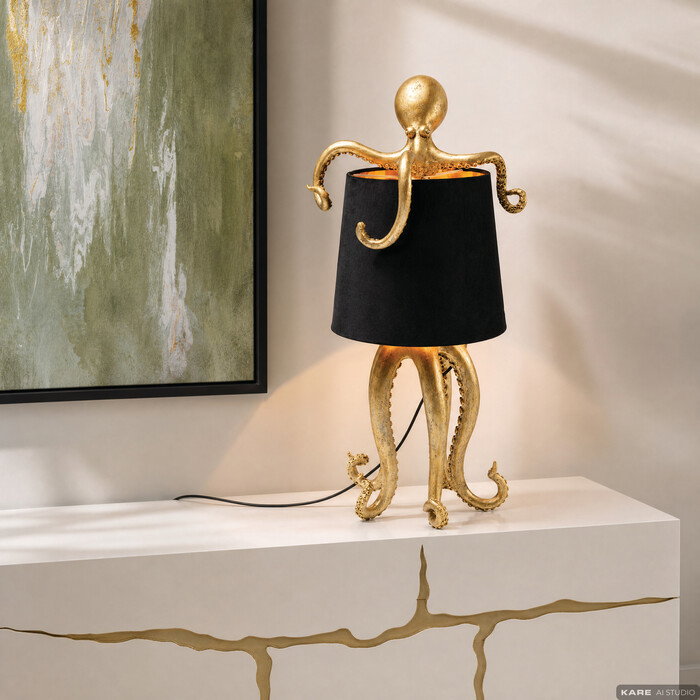 Tischleuchte Krakenlicht Gold/Schwarz 60 cm – Ambiente