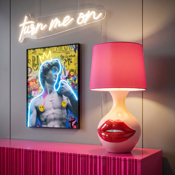 Tischleuchte Lippenlicht 43 cm – Ambiente
