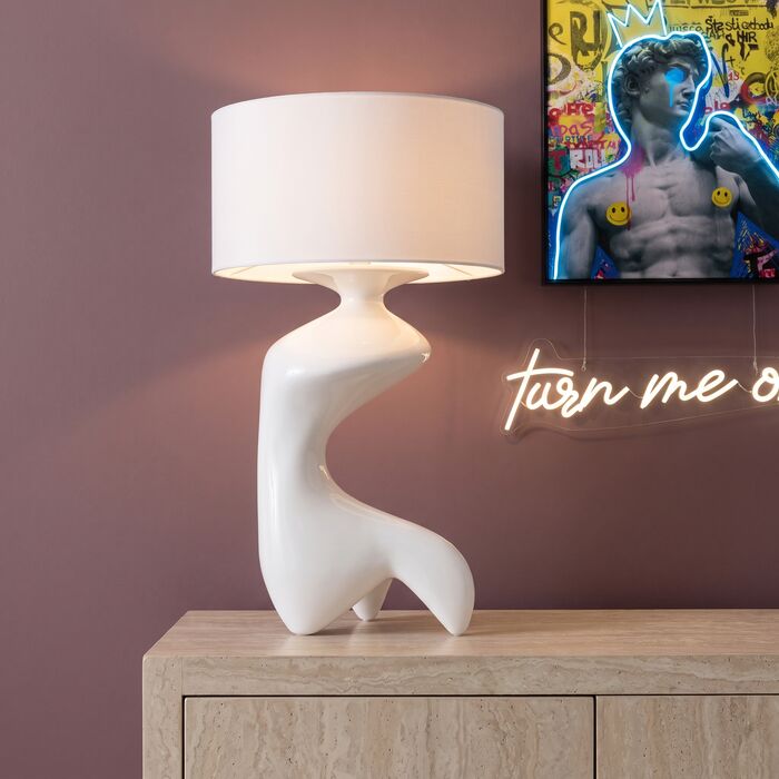Tischleuchte Lichtrelief Weiß 68 cm – Ambiente