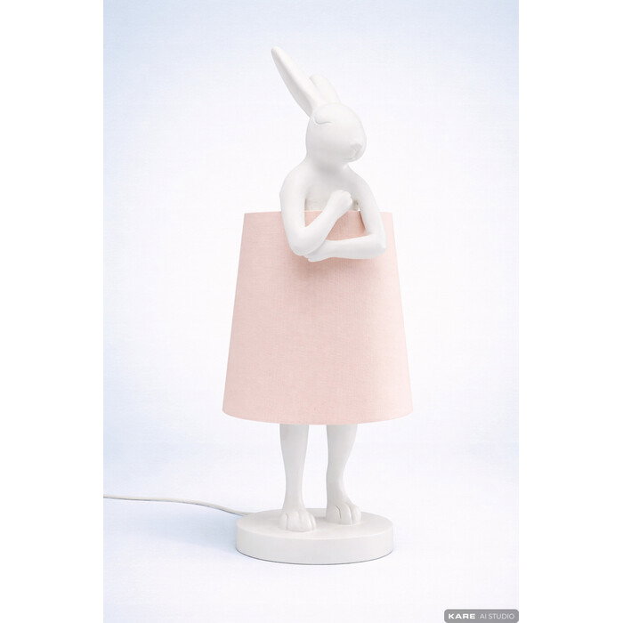 Tischleuchte Hasenlicht Weiß/Rosa 68 cm – Ambiente