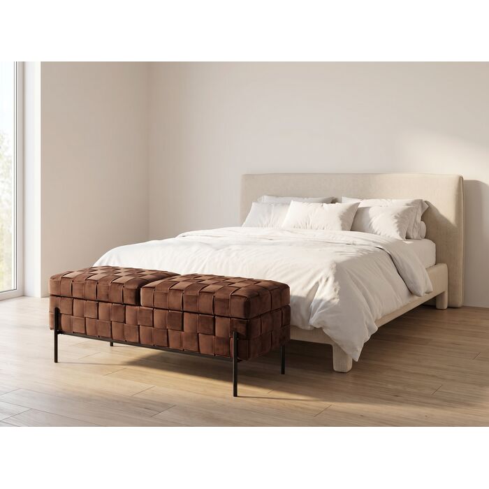 Truhenbank Flechtglanz Mocca 121 cm – Ambiente