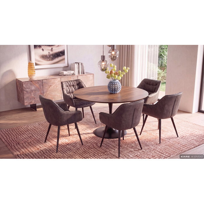 Esstisch Rundwerk Walnuss/Schwarz Ø 120 cm – Ambiente
