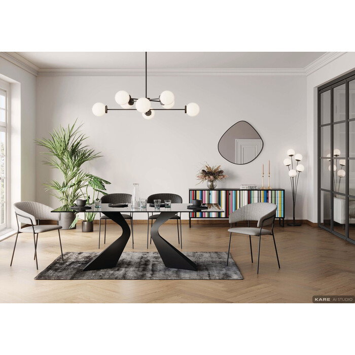 Esstisch Kreuzwerk Schwarz 200 × 100 cm – Ambiente