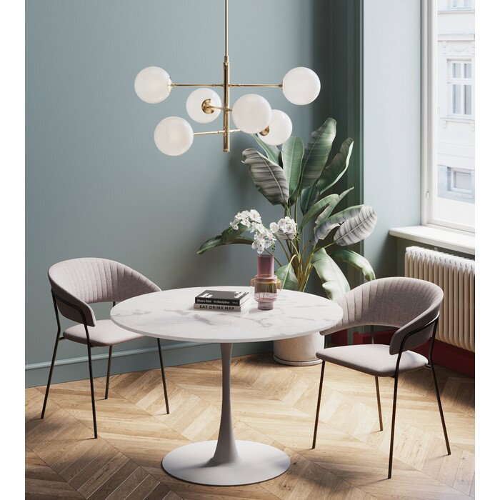 Esstisch Mineralrund Weiß Ø 110 cm – Ambiente