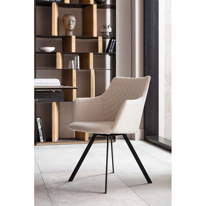 Drehstuhl Rundpolster Creme – Ambiente