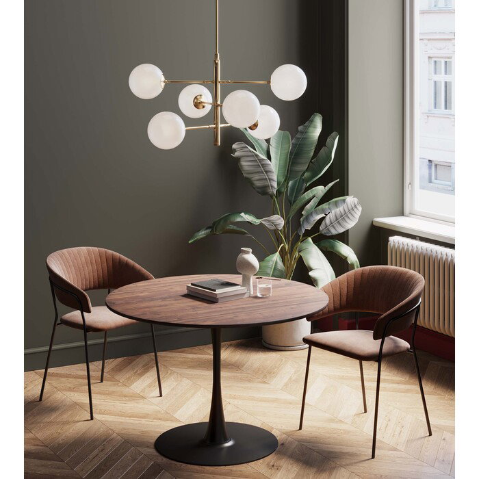 Esstisch Rundblick Walnussoptik Schwarz Ø 110 cm – Ambiente