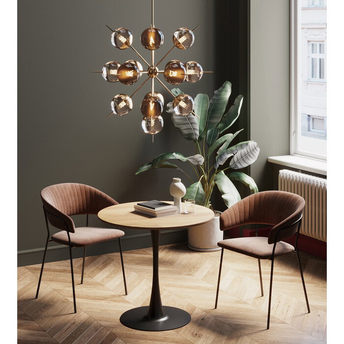 Bistrotisch Rundblick Eichenoptik/Schwarz Ø 80 cm – Ambiente