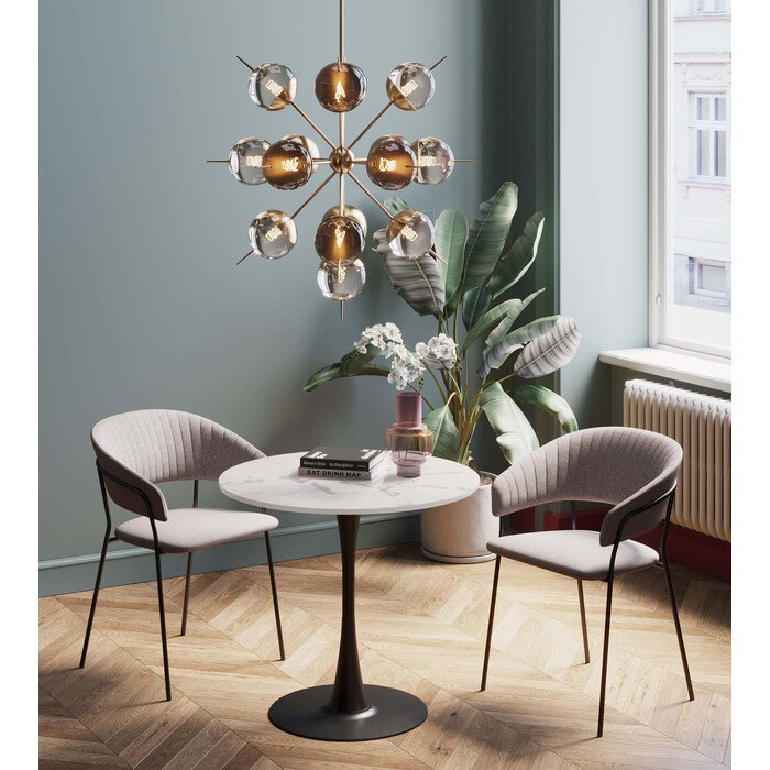Bistrotisch Rundblick Marmoroptik Ø 80 cm – Ambiente