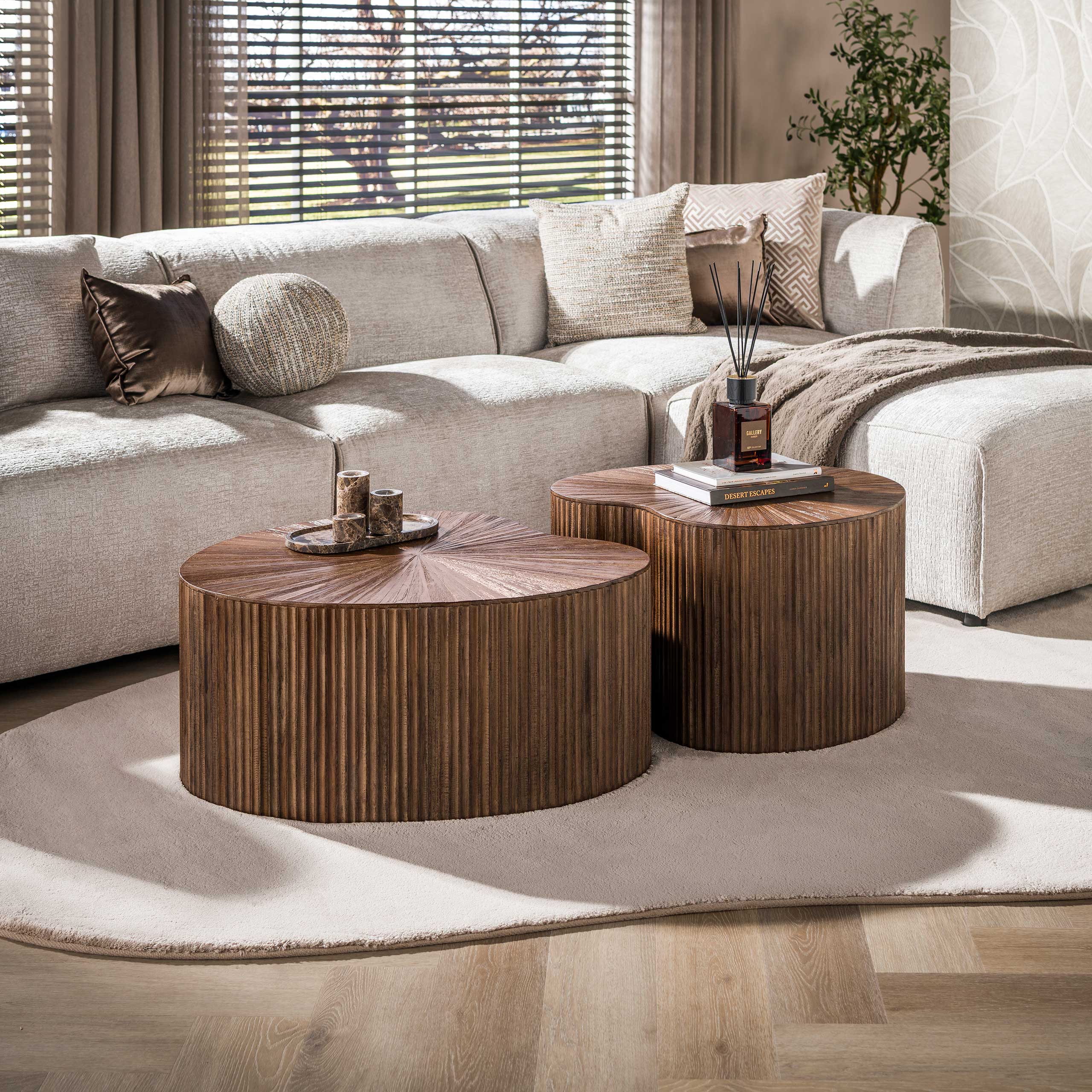 Couchtisch Borneo nierenförmig – 2er-Set – Ambiente