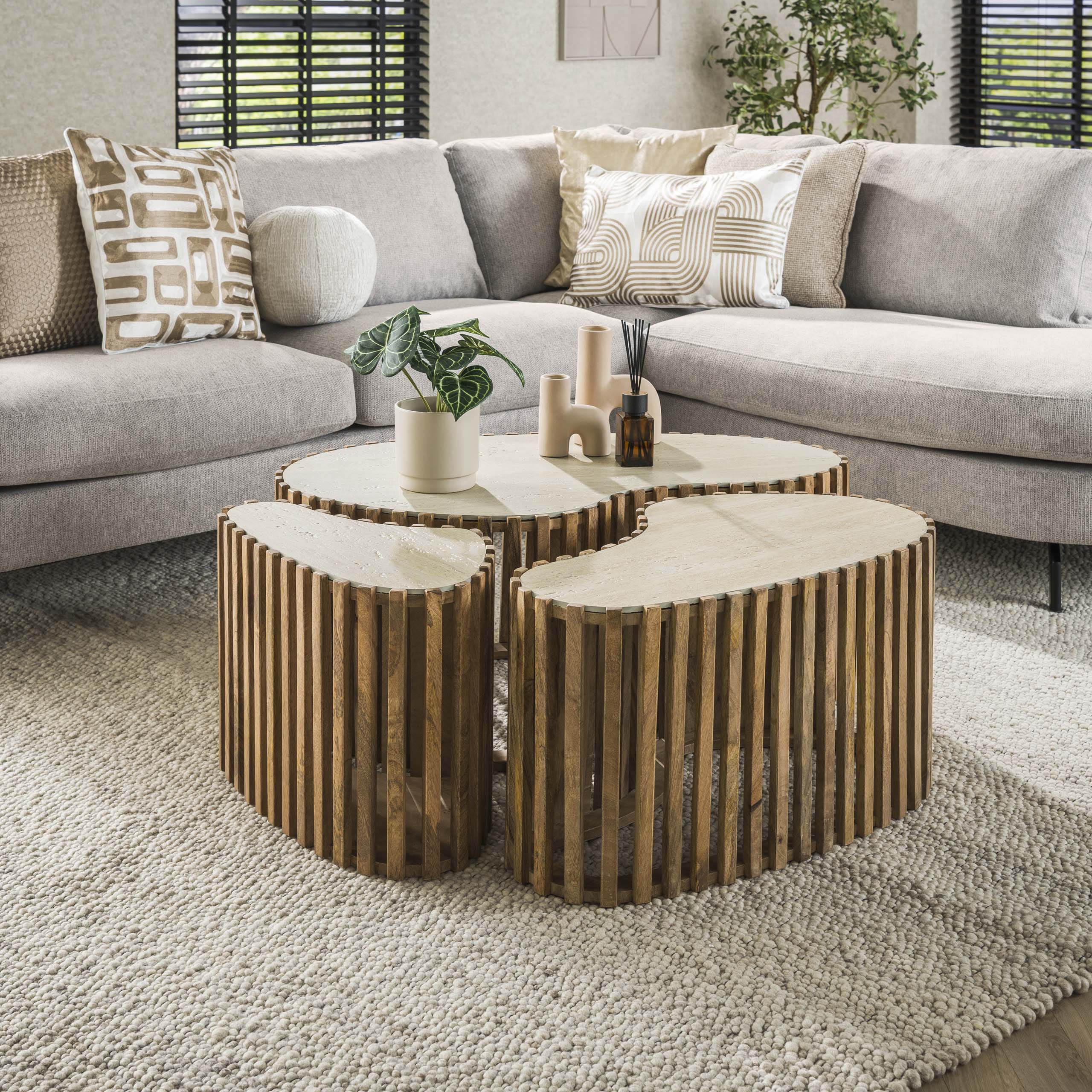 Couchtisch Stubbekøbing nierenförmig – 3er-Set – Ambiente