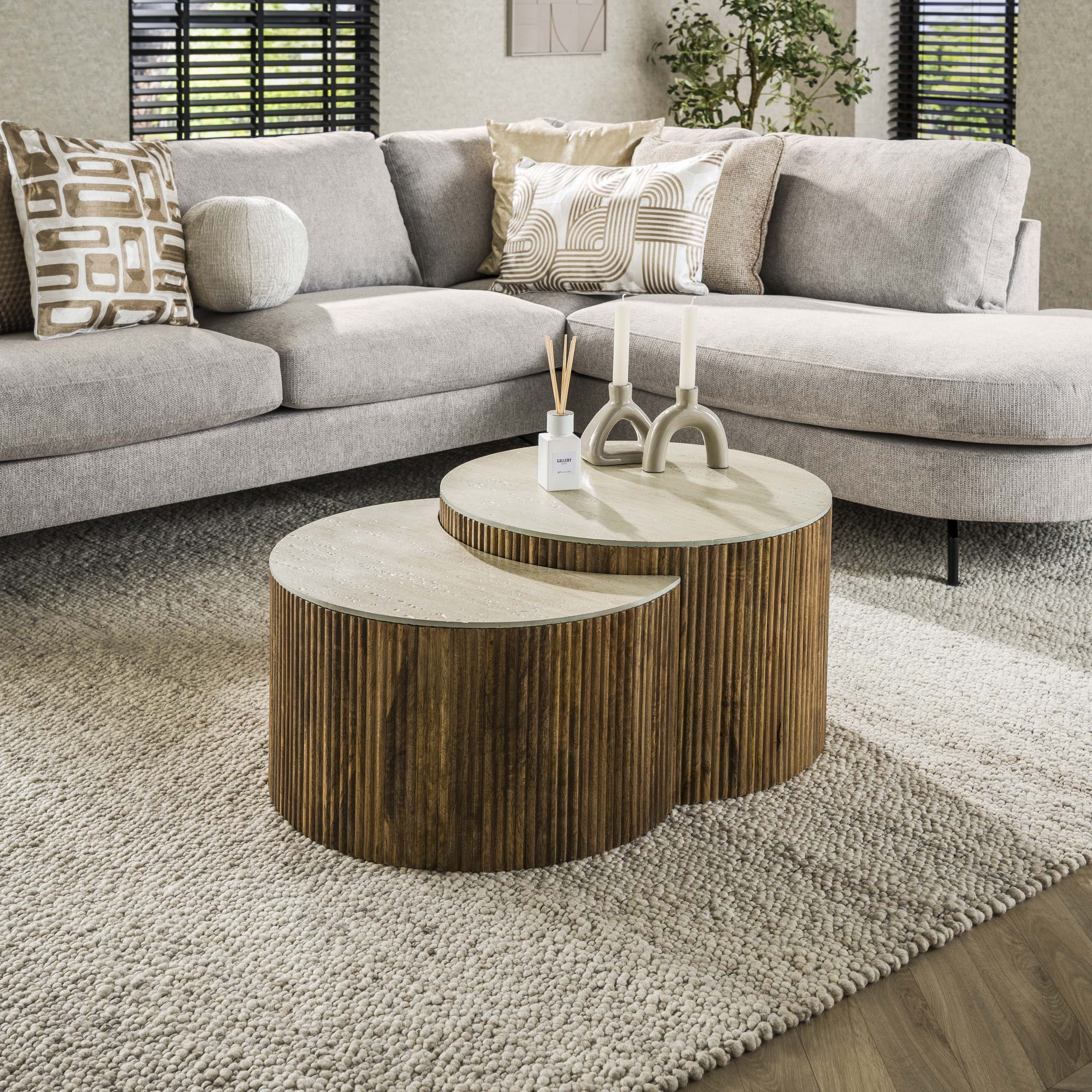 Couchtisch Stubbekøbing halbrund – 2er-Set – Ambiente
