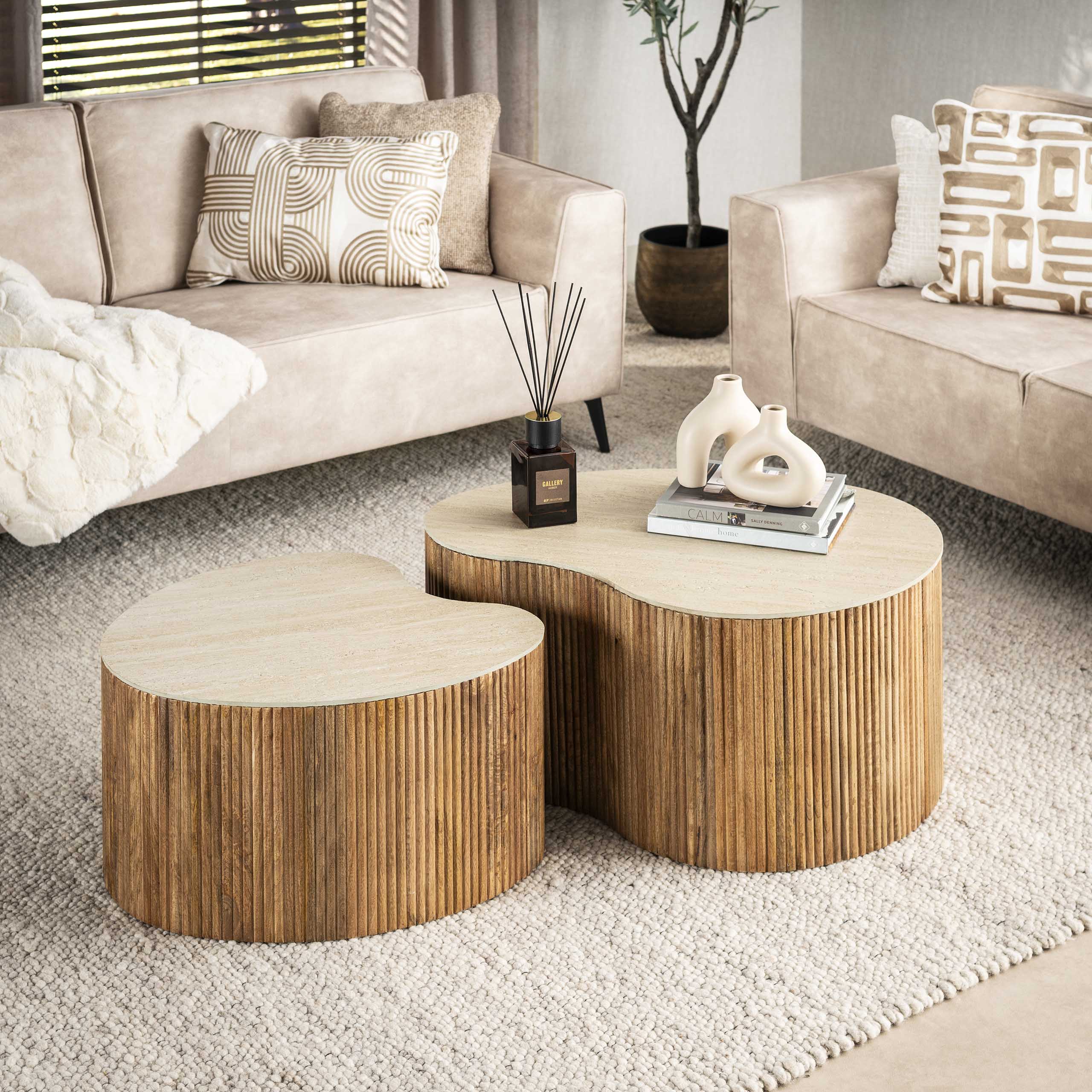Couchtisch Stubbekøbing nierenförmig – 2er-Set – Ambiente