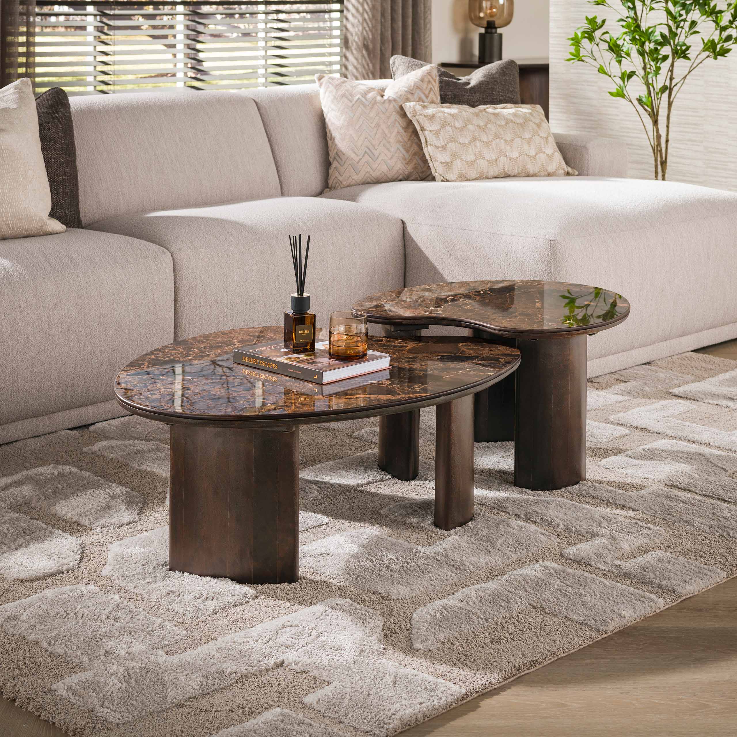 Couchtisch Lyngby nierenförmig – 2er-Set – Ambiente
