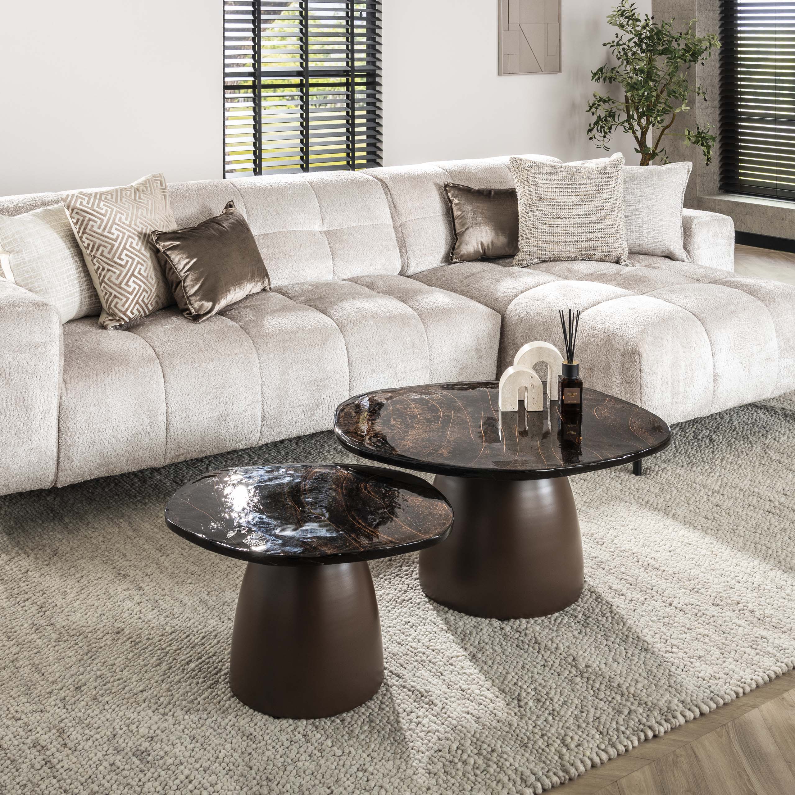 Couchtisch Dragør – 2er-Set - Antikkupfer – Ambiente