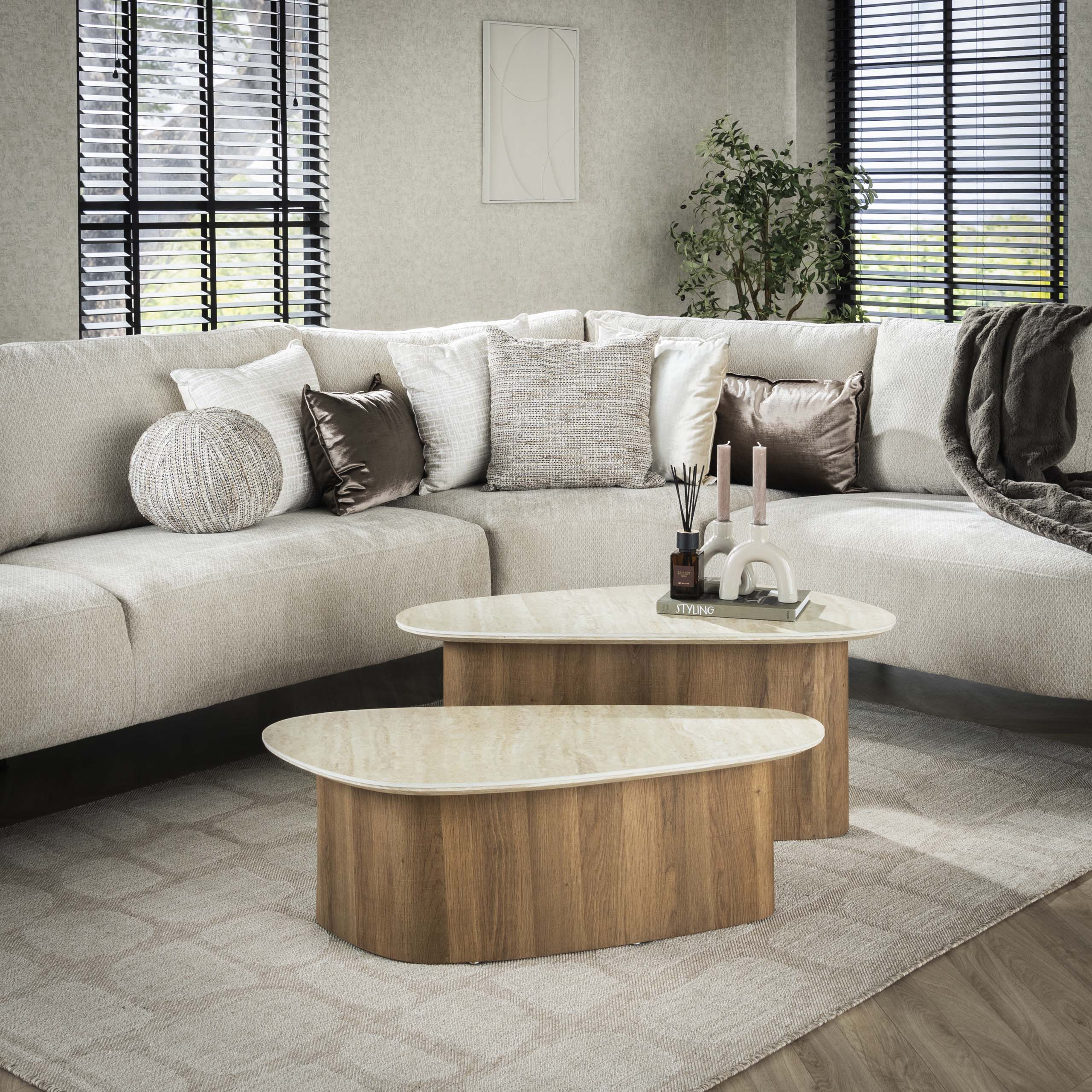 Couchtisch Poel dreieckig – 2er-Set – Ambiente