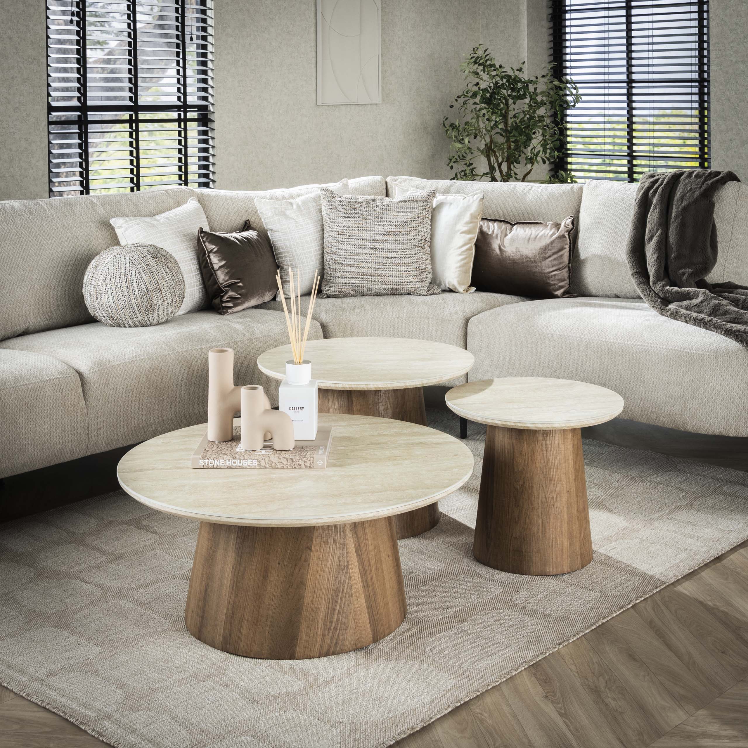 Couchtisch Poel rund – 3er-Set – Ambiente
