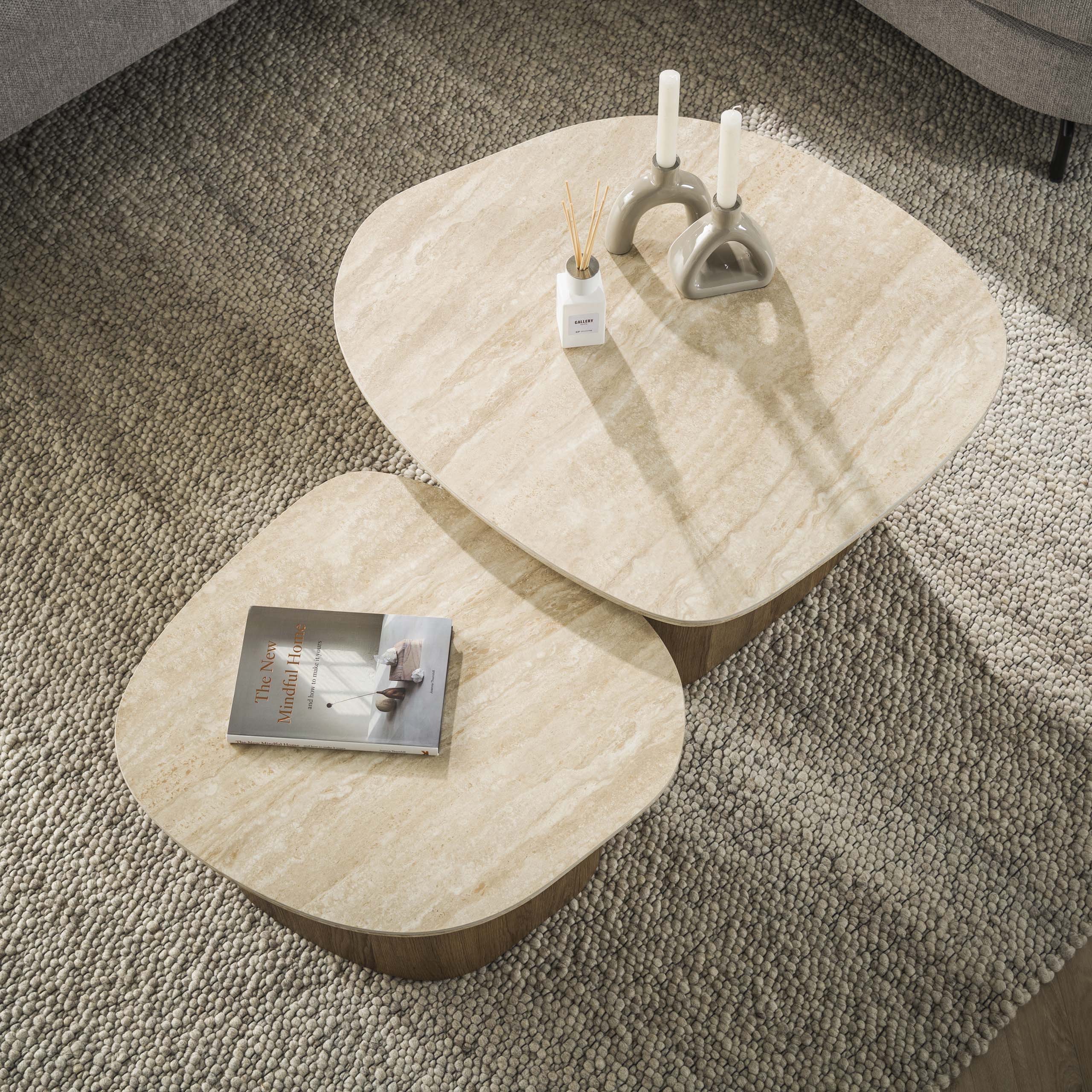 Couchtisch Poel Kiesel – 2er-Set – Ambiente