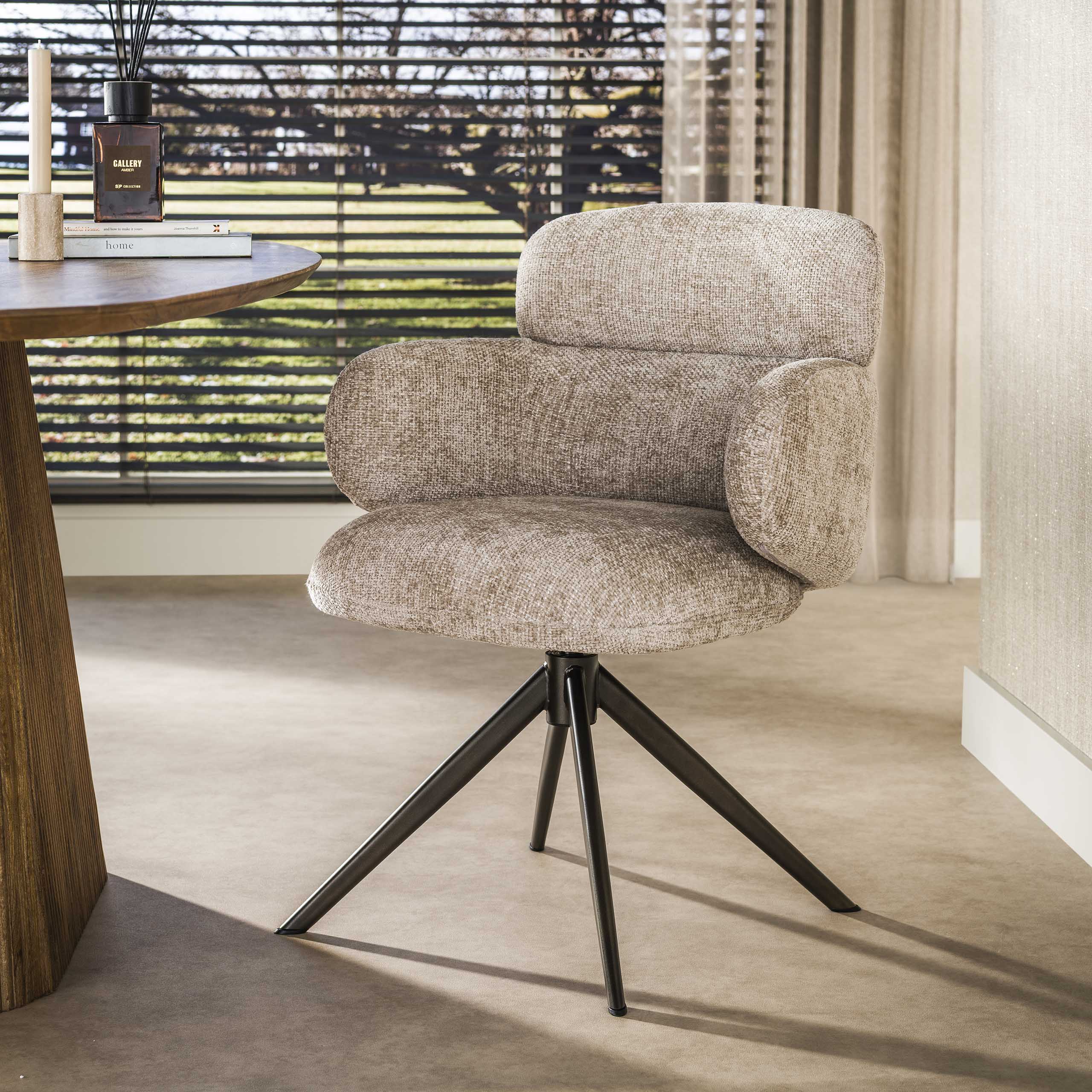 Armlehnstuhl Fredensborg drehbar - Hoven sand - braun – Ambiente