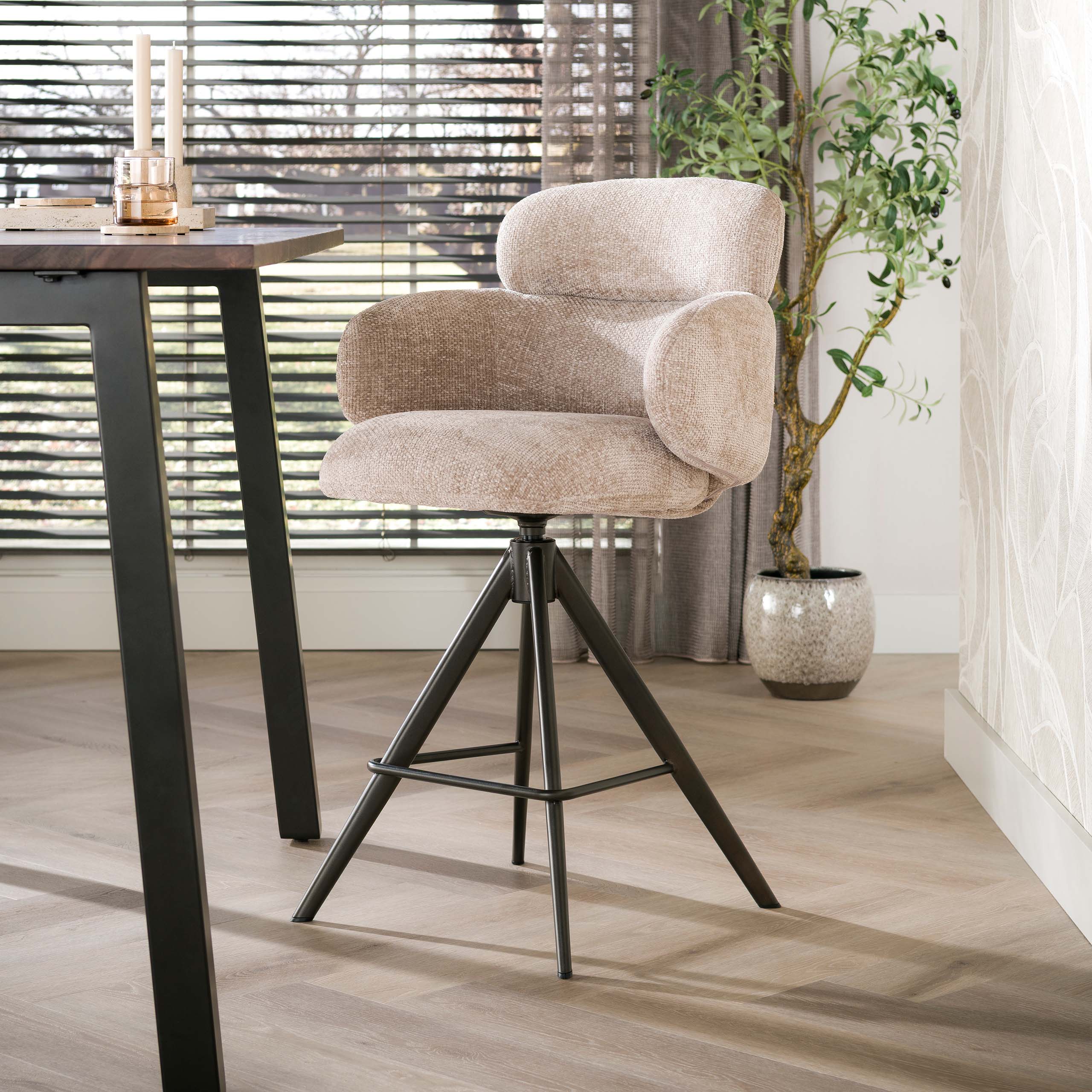 Barstuhl Fredensborg drehbar - Hoven sand - braun – Ambiente