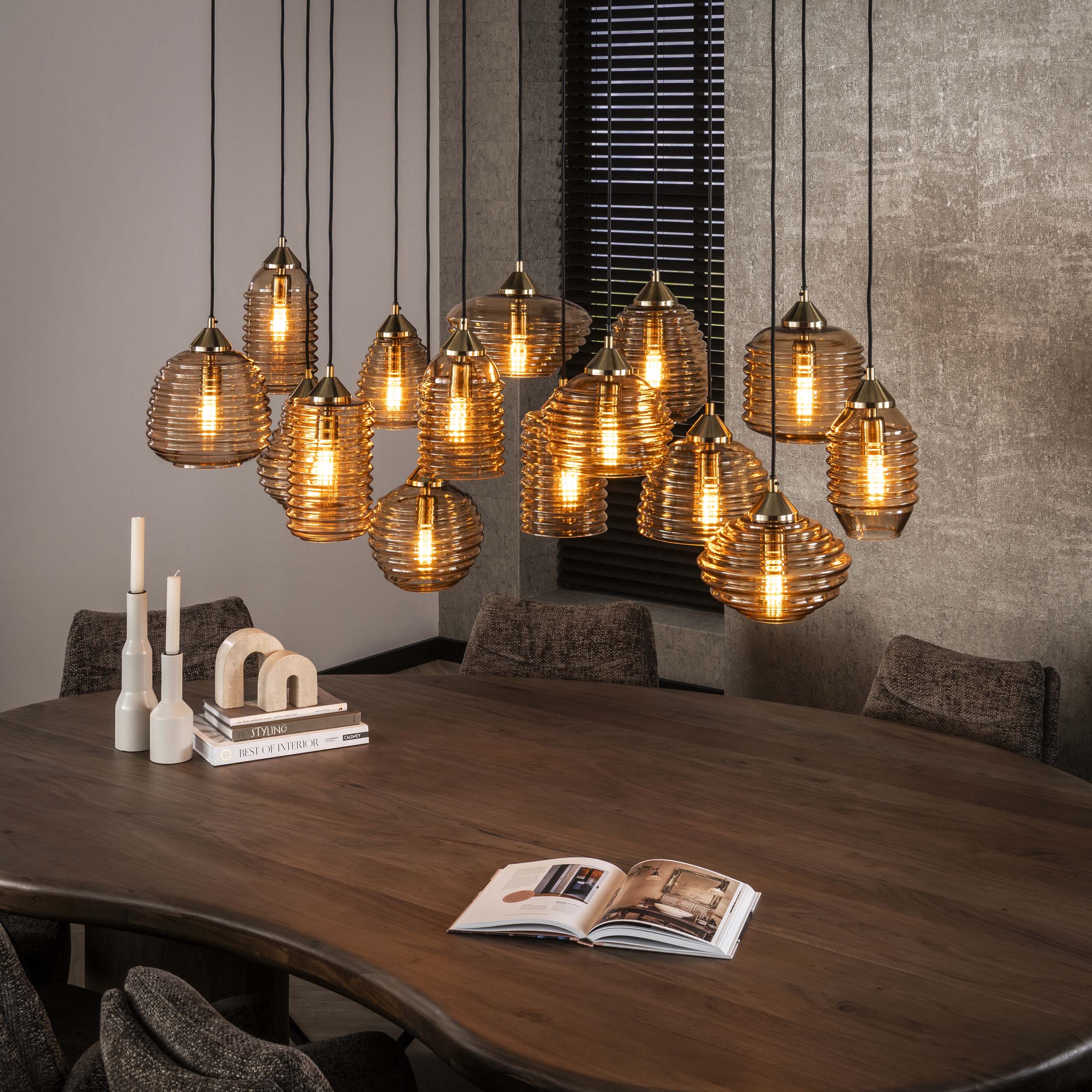 Pendelleuchte Como Taastrup 5+5+5-Fassungen – Ambiente