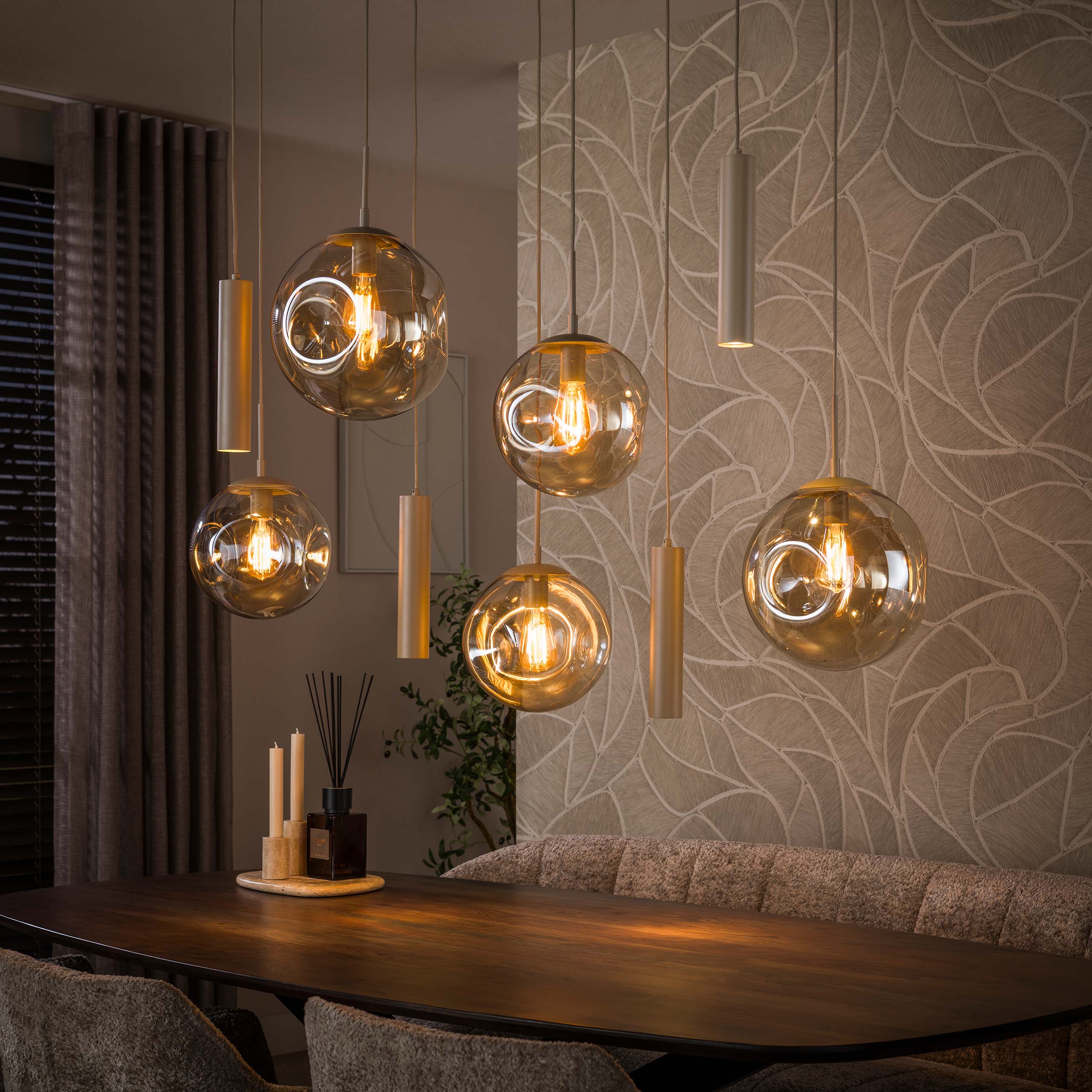 Pendelleuchte Mirow pendel 5+4-Fassungen - Beige – Ambiente