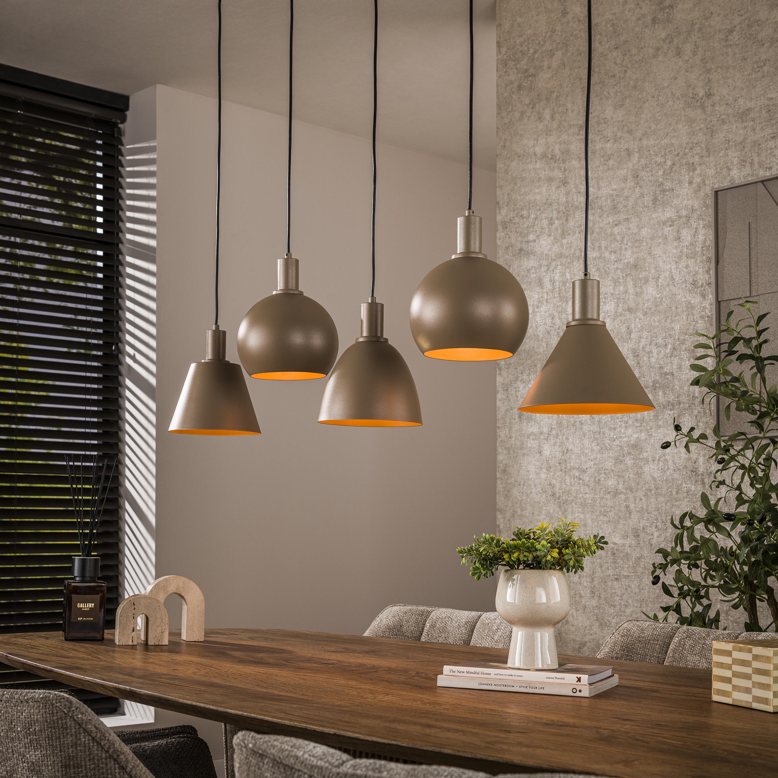 Pendelleuchte NykøbingF 5-Fassungen - Beige – Ambiente