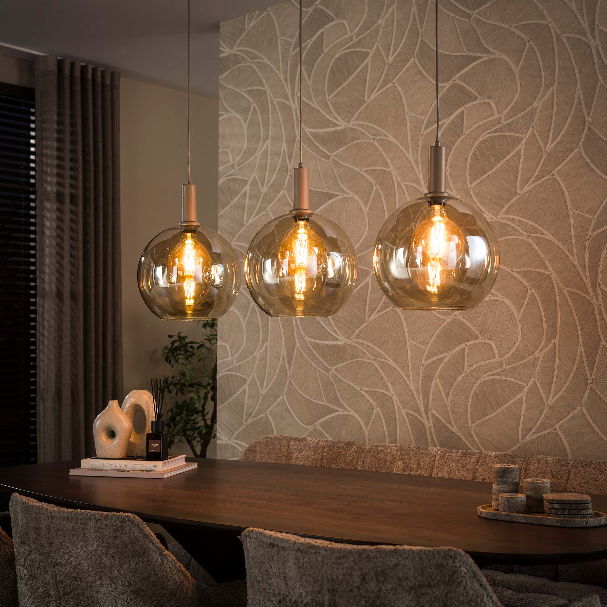 Pendelleuchte Güstrow Tricolore 3-Fassungen - Beige – Ambiente