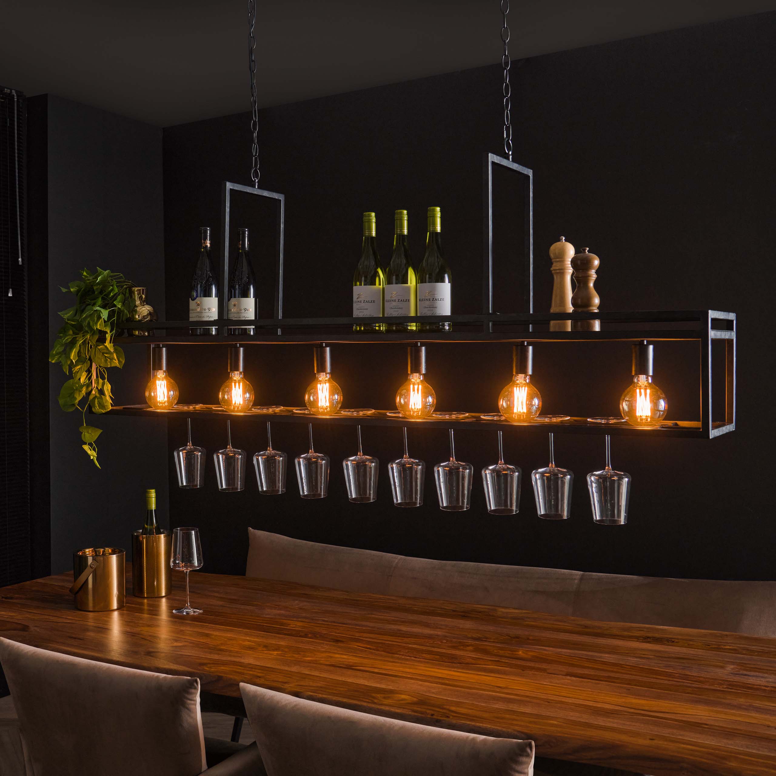 Pendelleuchte Stege 6-Fassungen - Charcoal – Ambiente