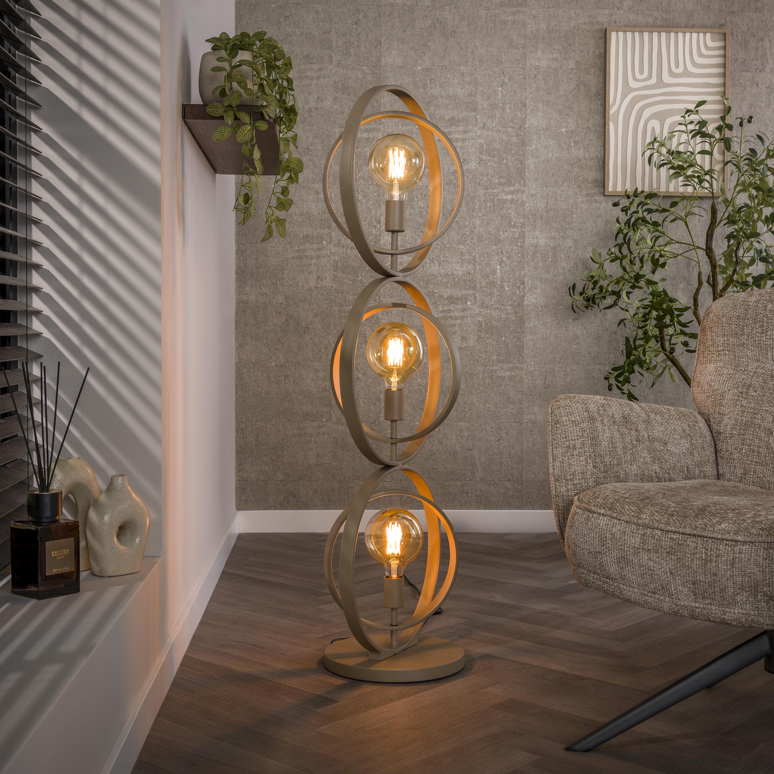 Stehleuchte Barnim Around 3-Fassungen - Beige – Ambiente