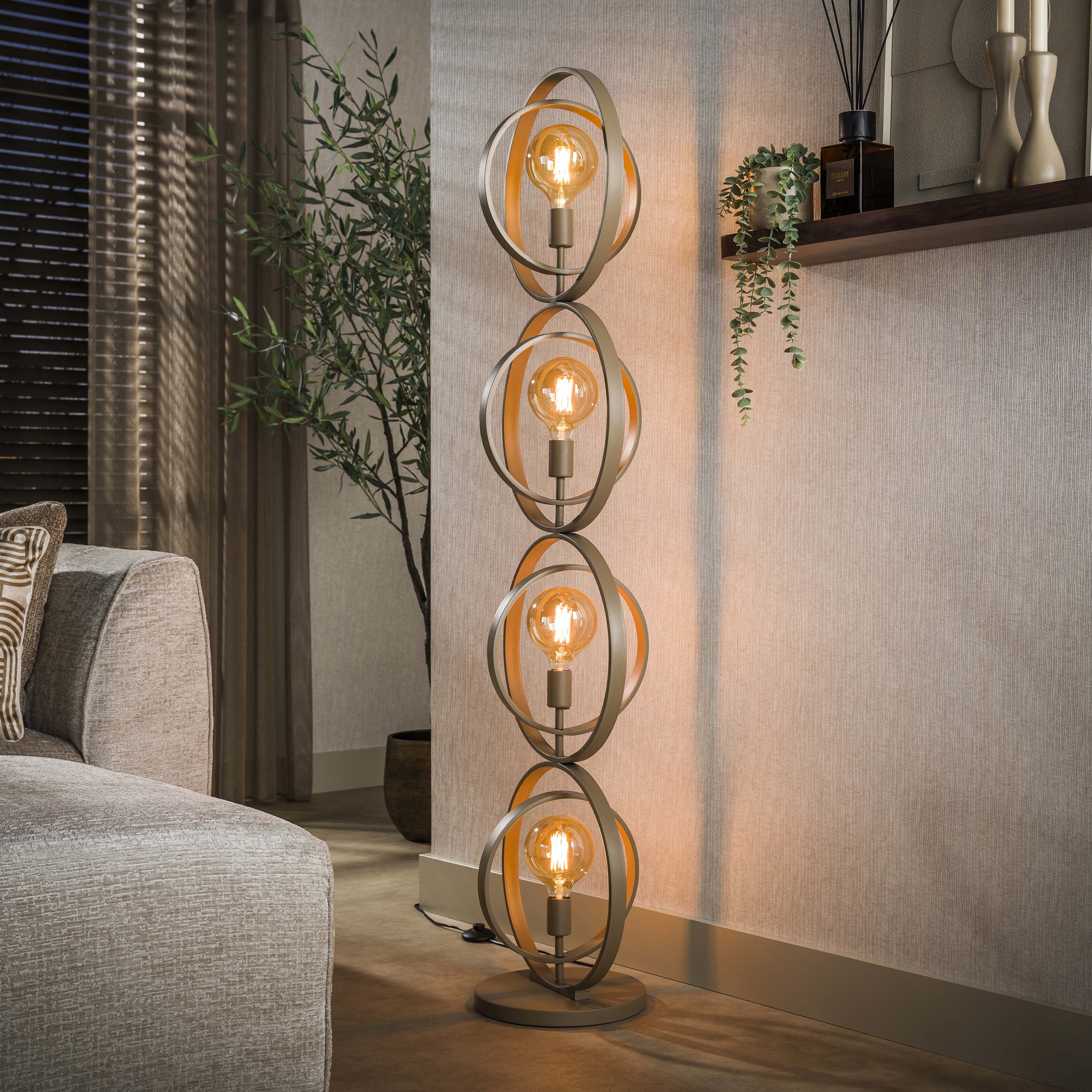 Stehleuchte Barnim Around 4-Fassungen - Beige – Ambiente