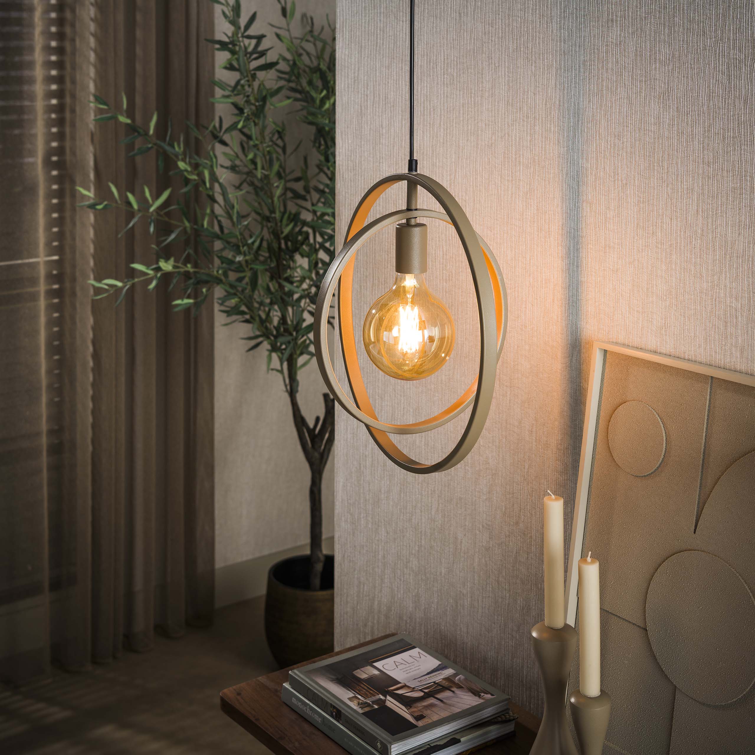 Pendelleuchte Barnim Around 1-Fassung - Beige – Ambiente