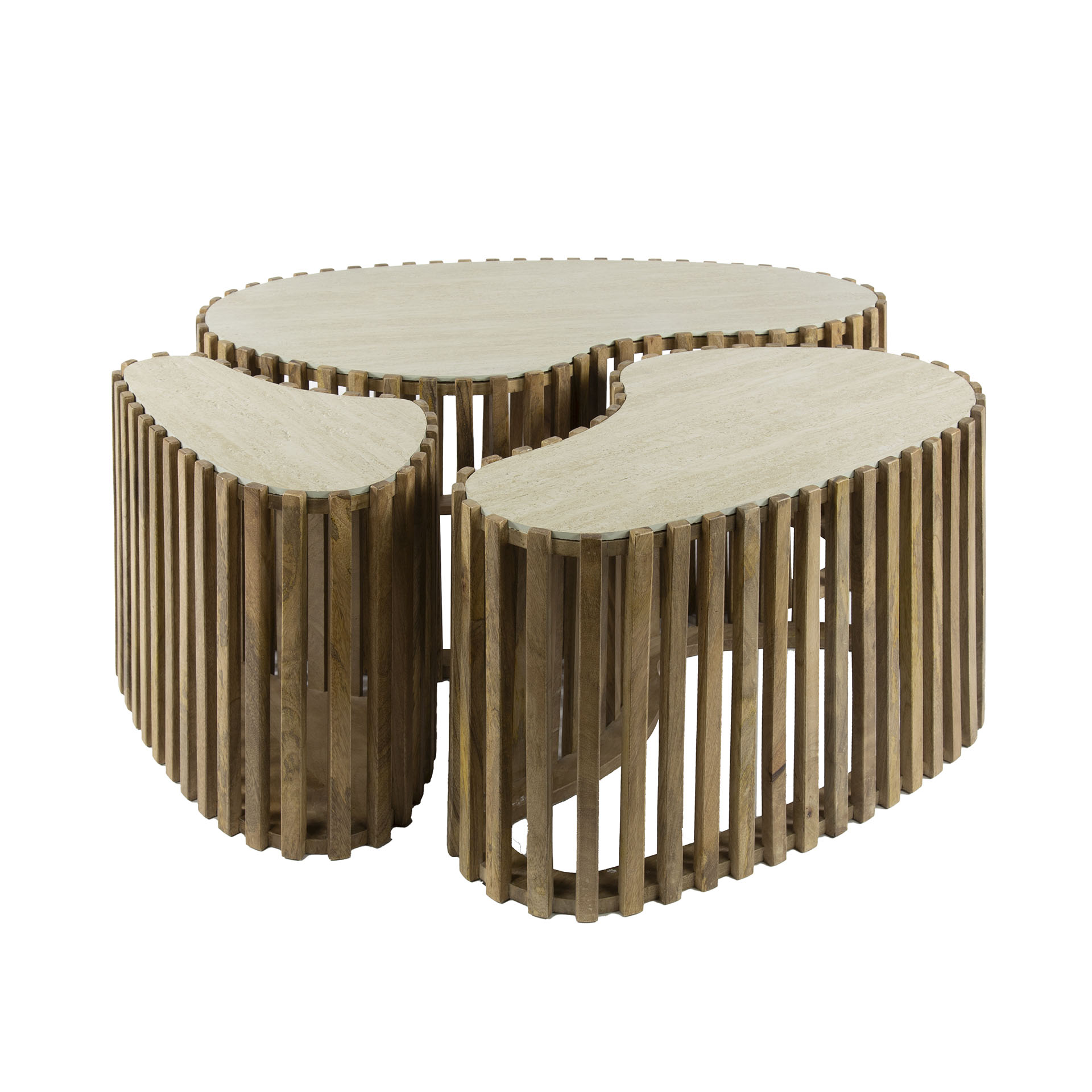 Couchtisch Stubbekøbing nierenförmig – 3er-Set – Originalansicht 9