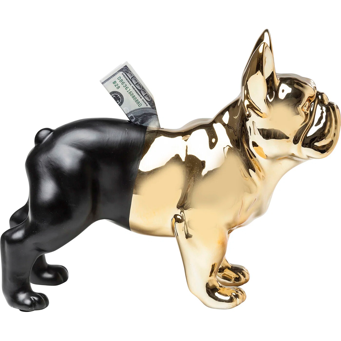 Spardose Bulldogge Gold-Schwarz