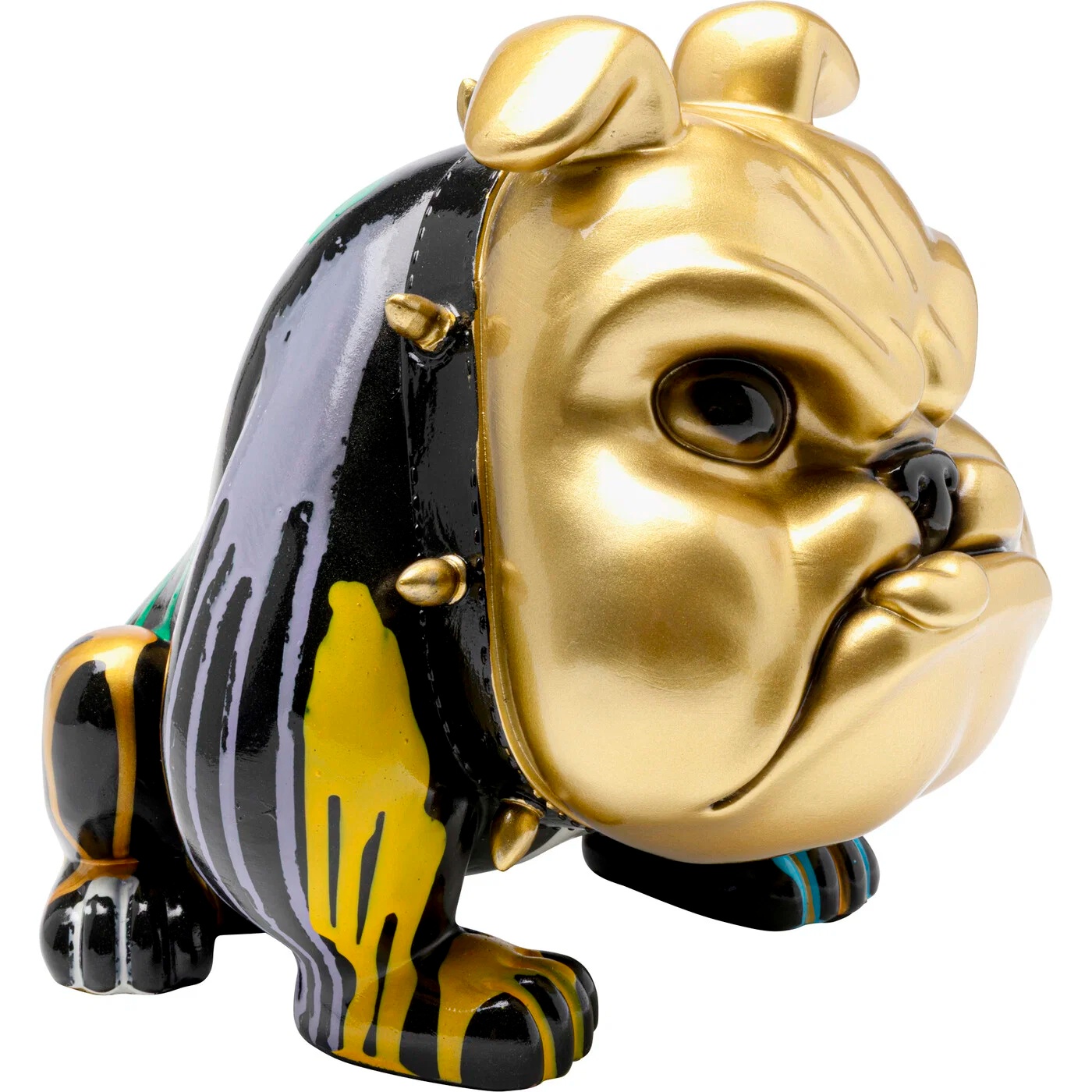 Spardose Bulldogge Goldstreifen 26 cm