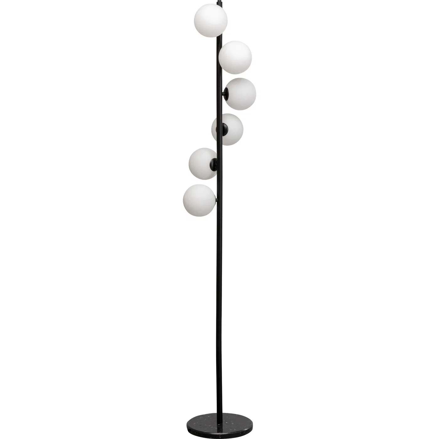 Stehleuchte Kugelzweig Milchglas/Schwarz 160 cm