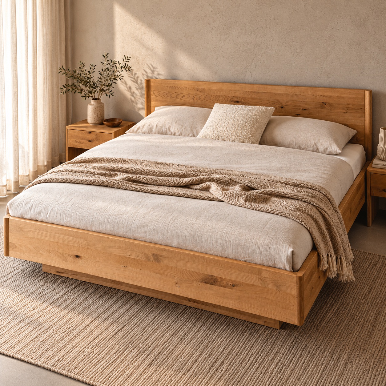 times Essentials – Bett · 180 × 200 cm · Eiche Wild Naturöl · Holzhaupt