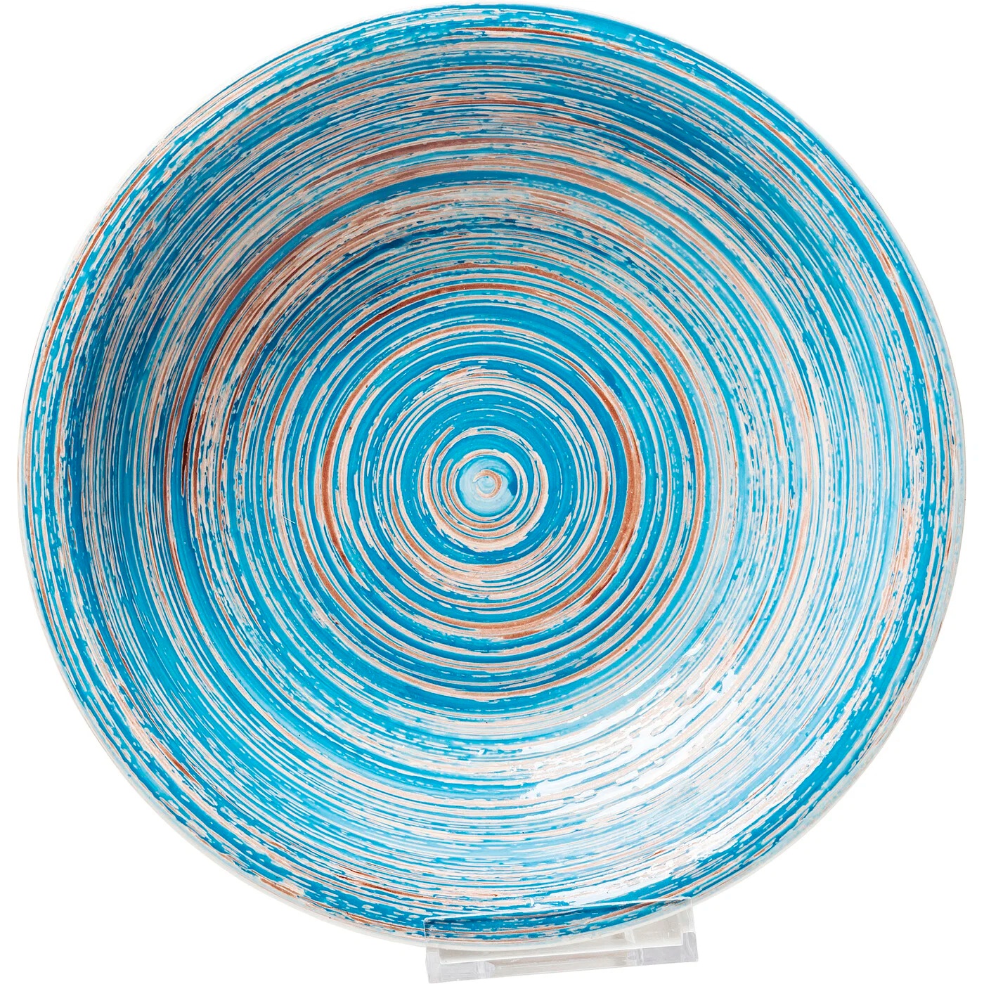 Teller Tief Wirbelglasur Blau Ø21 cm – 12er-Set
