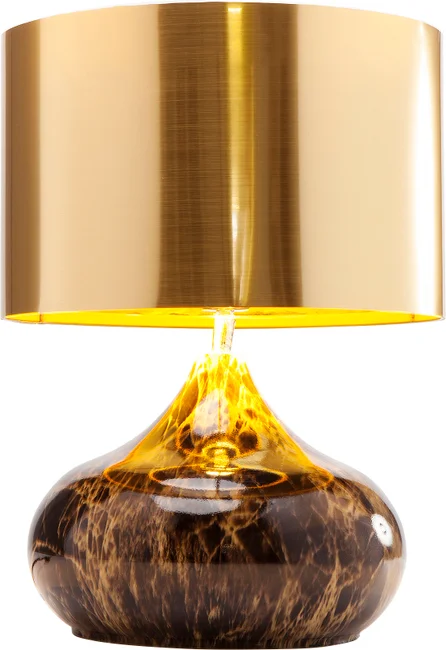 Tischleuchte Goldschirm Braun 37 cm