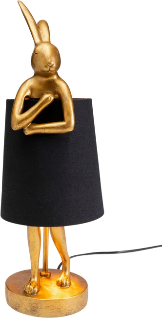 Tischleuchte Hasenfigur Gold Schwarz 50 cm
